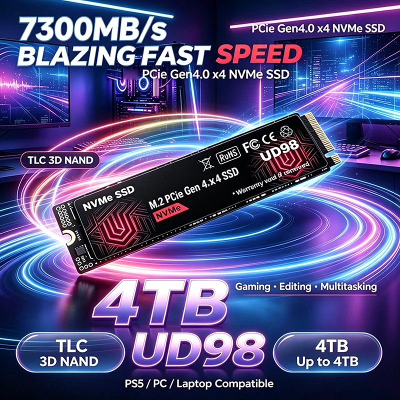 M.2 Nvme 4Tb Pcie 4.0 Ssd - 2026 New Original UD98 M.2 NVMe