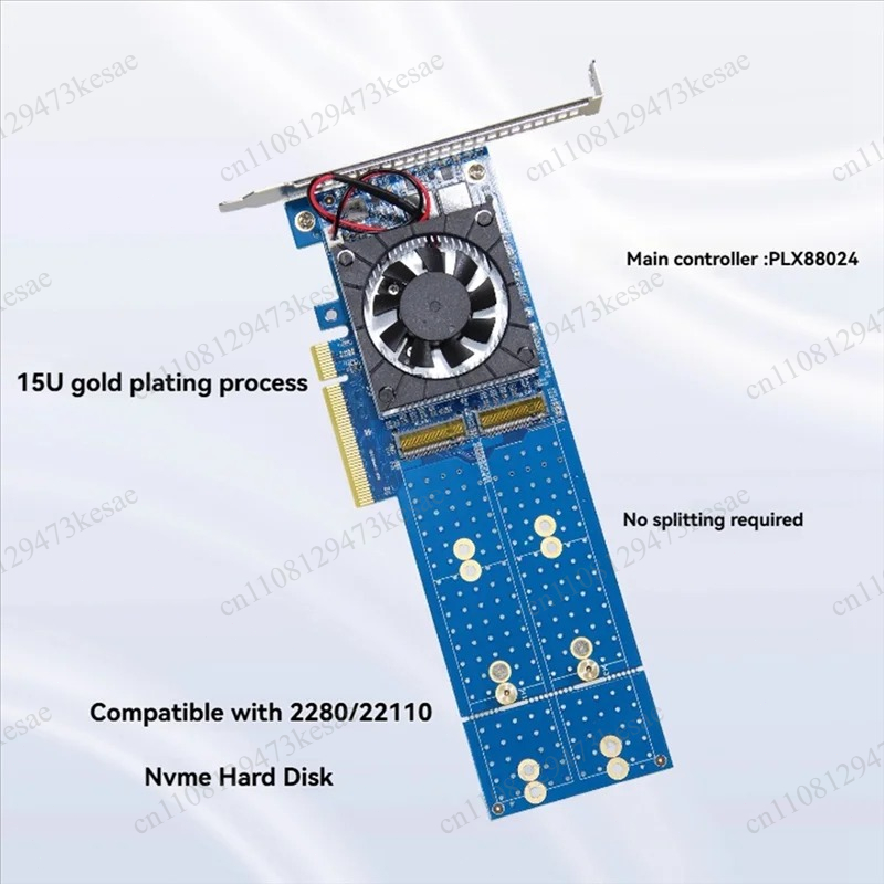 PCIe 4.0 NVMe M.2 Expansion Ca - Quad M.2 Nvme Pcie Bifurcation Card ulasan dan harga
